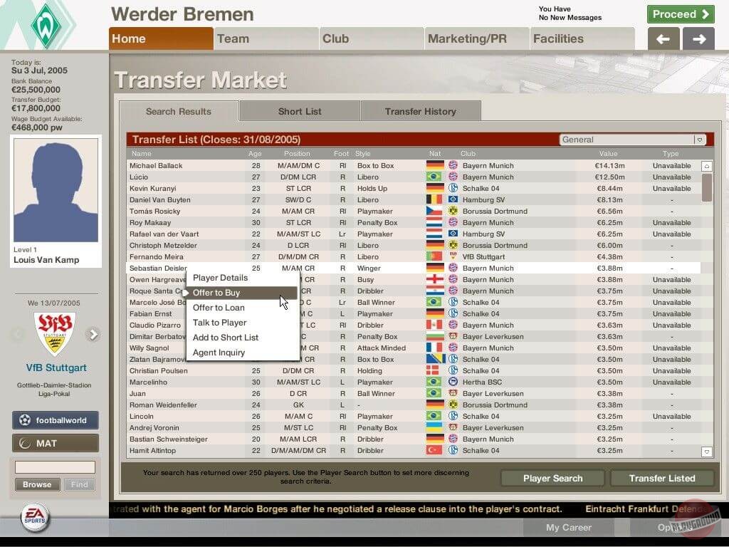 Скриншот из игры FIFA Manager 06 - 65