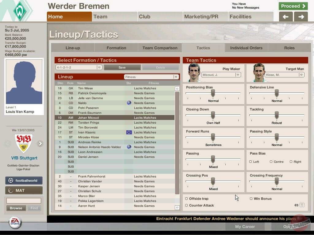 Скриншот из игры FIFA Manager 06 - 74