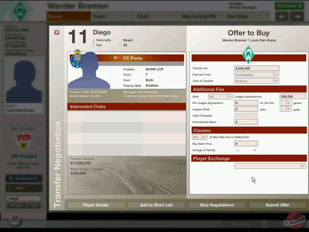 Скриншот из игры FIFA Manager 06 - 105