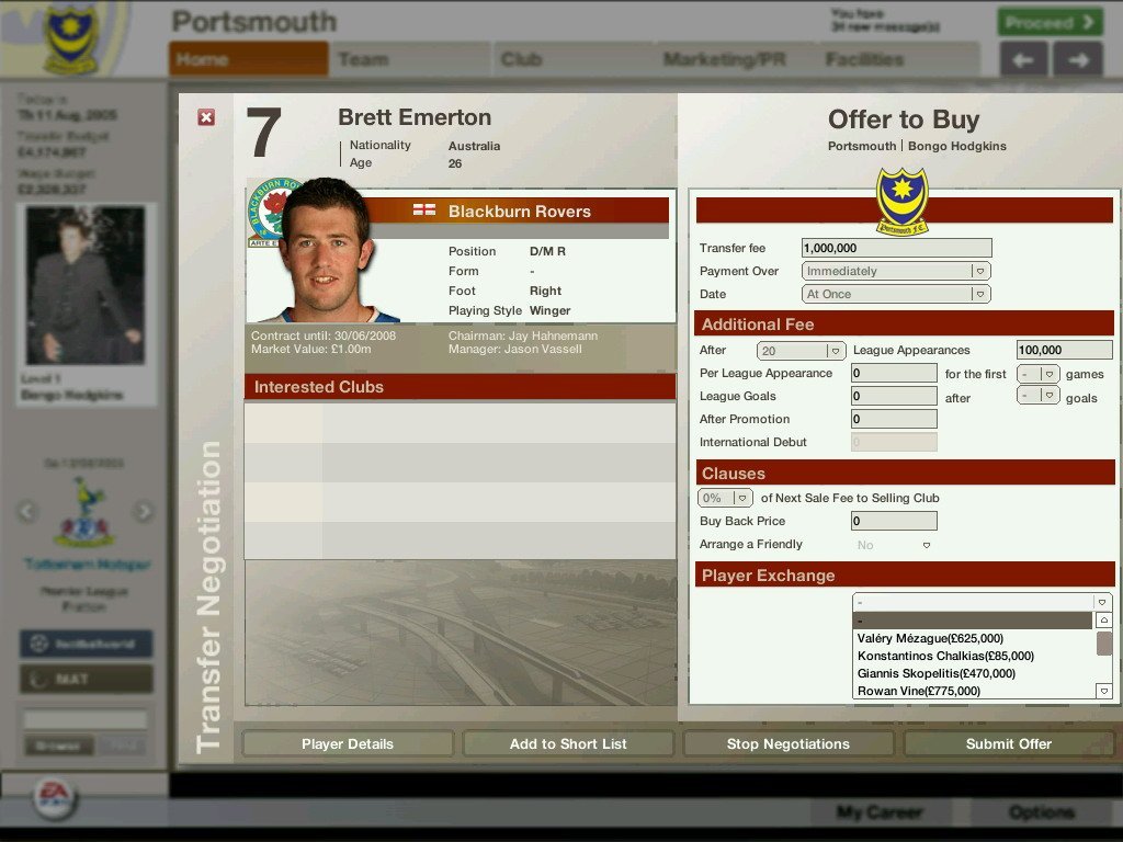 Скриншот из игры FIFA Manager 06 - 80