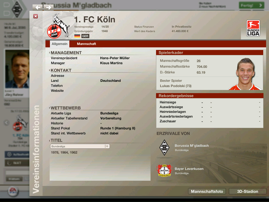 Скриншот из игры FIFA Manager 06 - 42