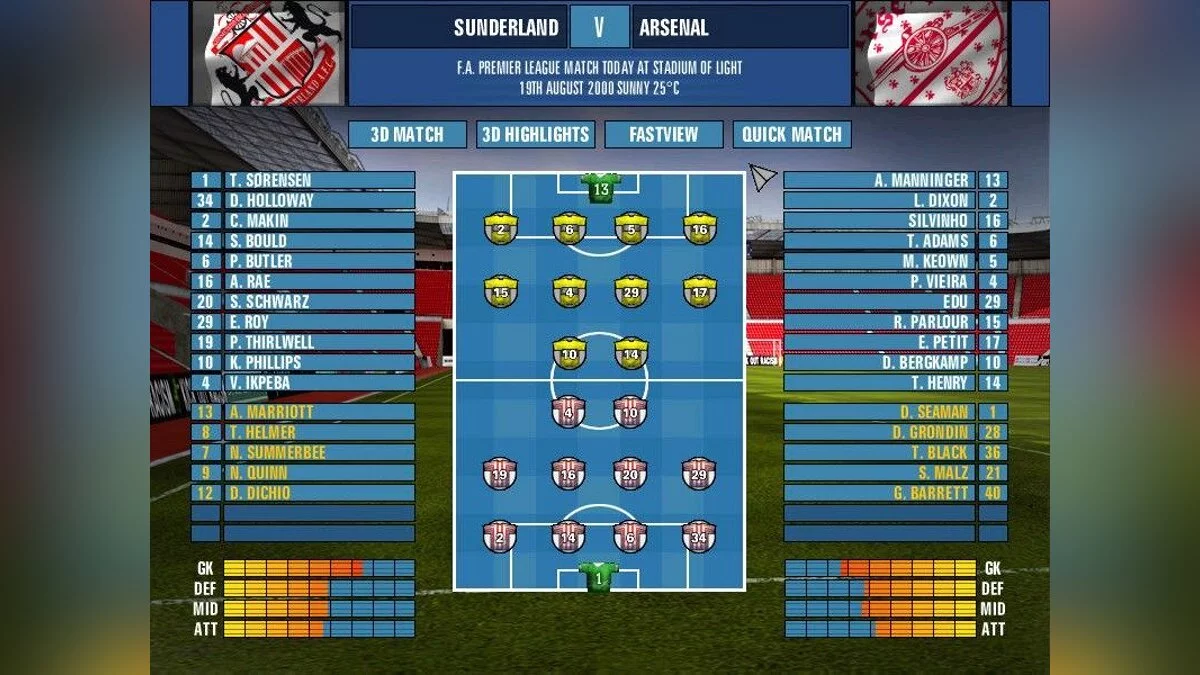 Скриншот из игры FA Premier League Football Manager 2001 - 2