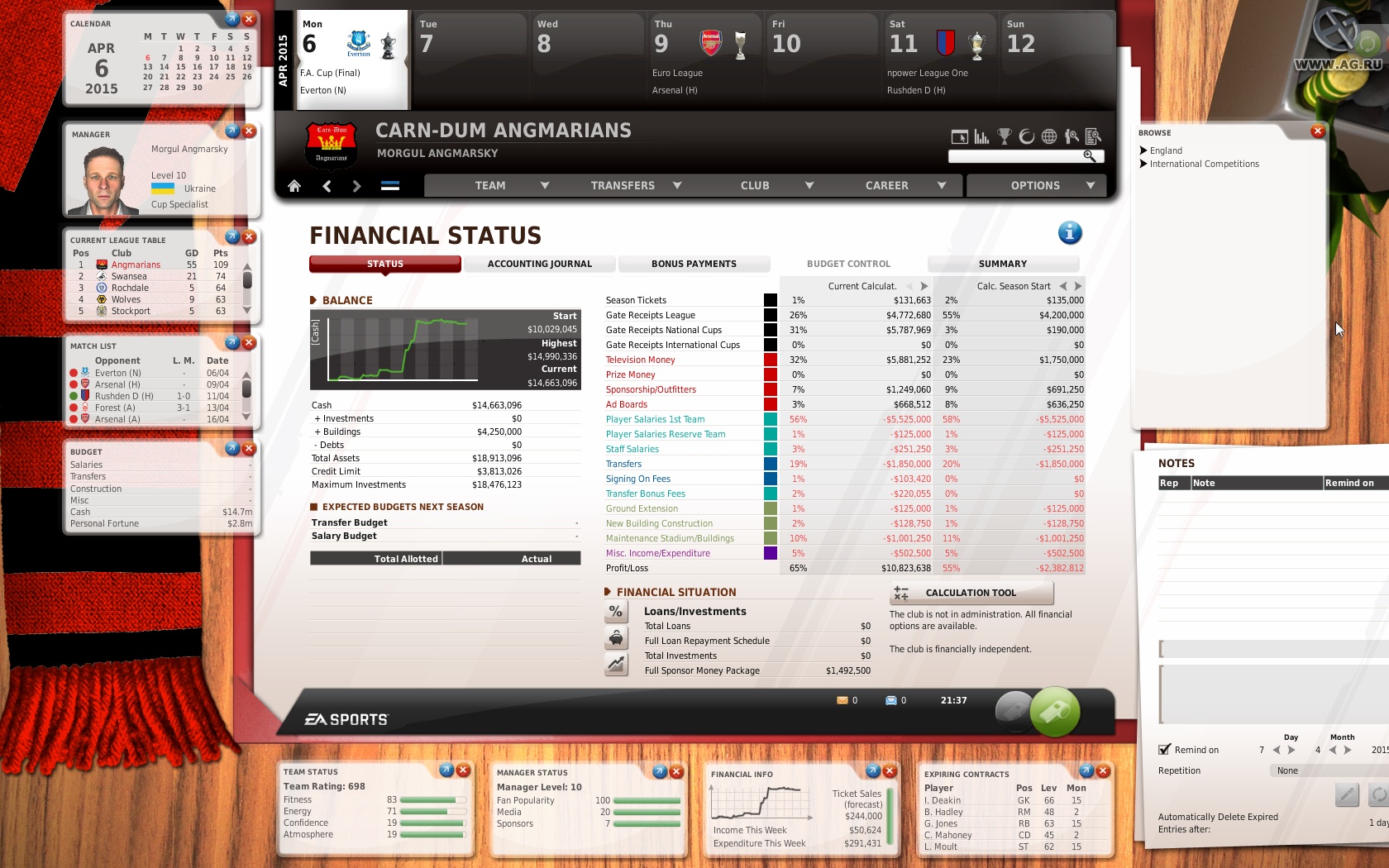 Скриншот из игры FIFA Manager 11 - 74