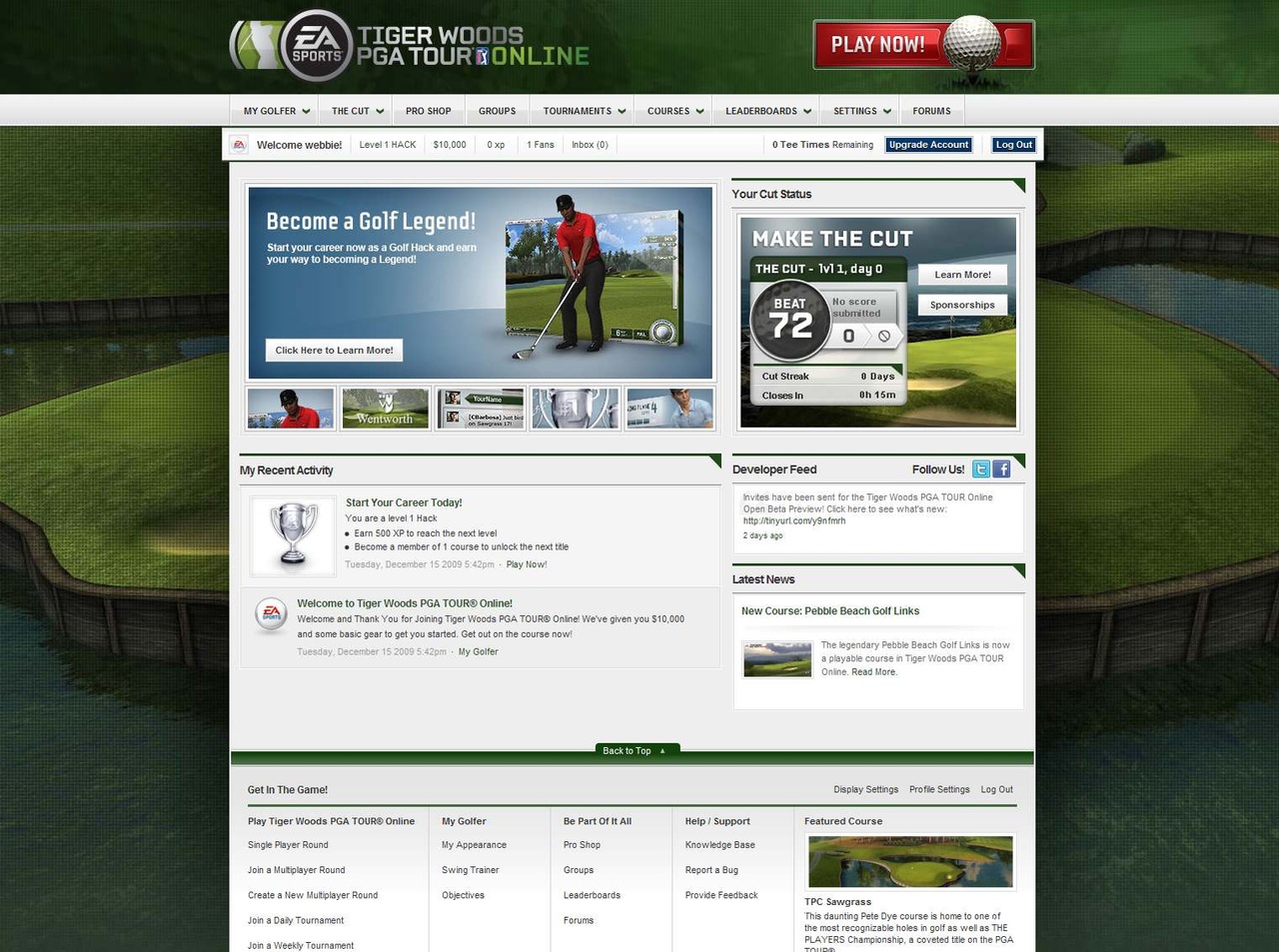 Скриншот из игры Tiger Woods PGA Tour Online - 89