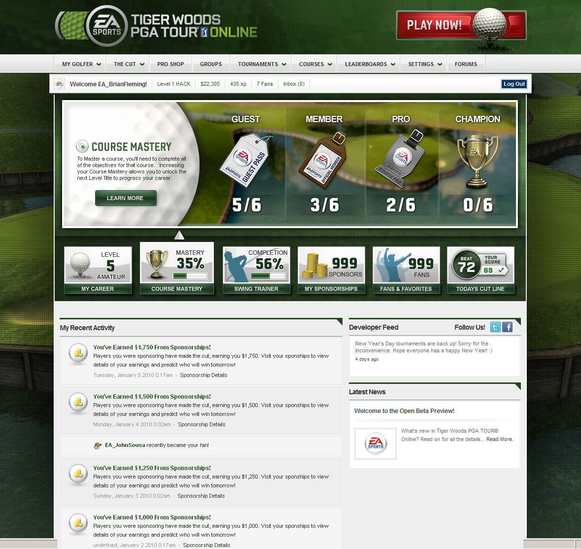 Скриншот из игры Tiger Woods PGA Tour Online - 69