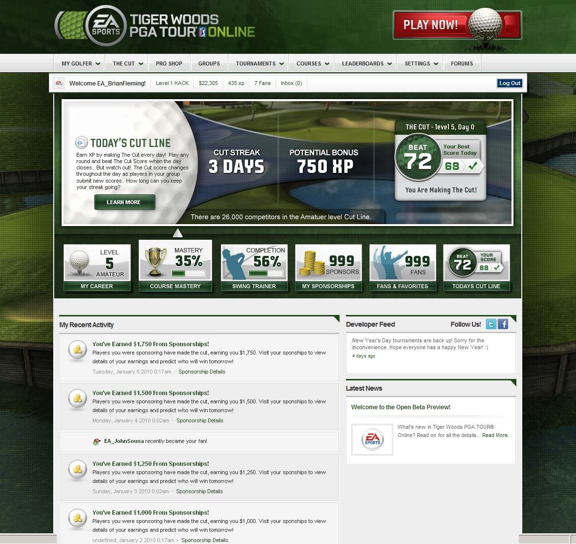 Скриншот из игры Tiger Woods PGA Tour Online - 90