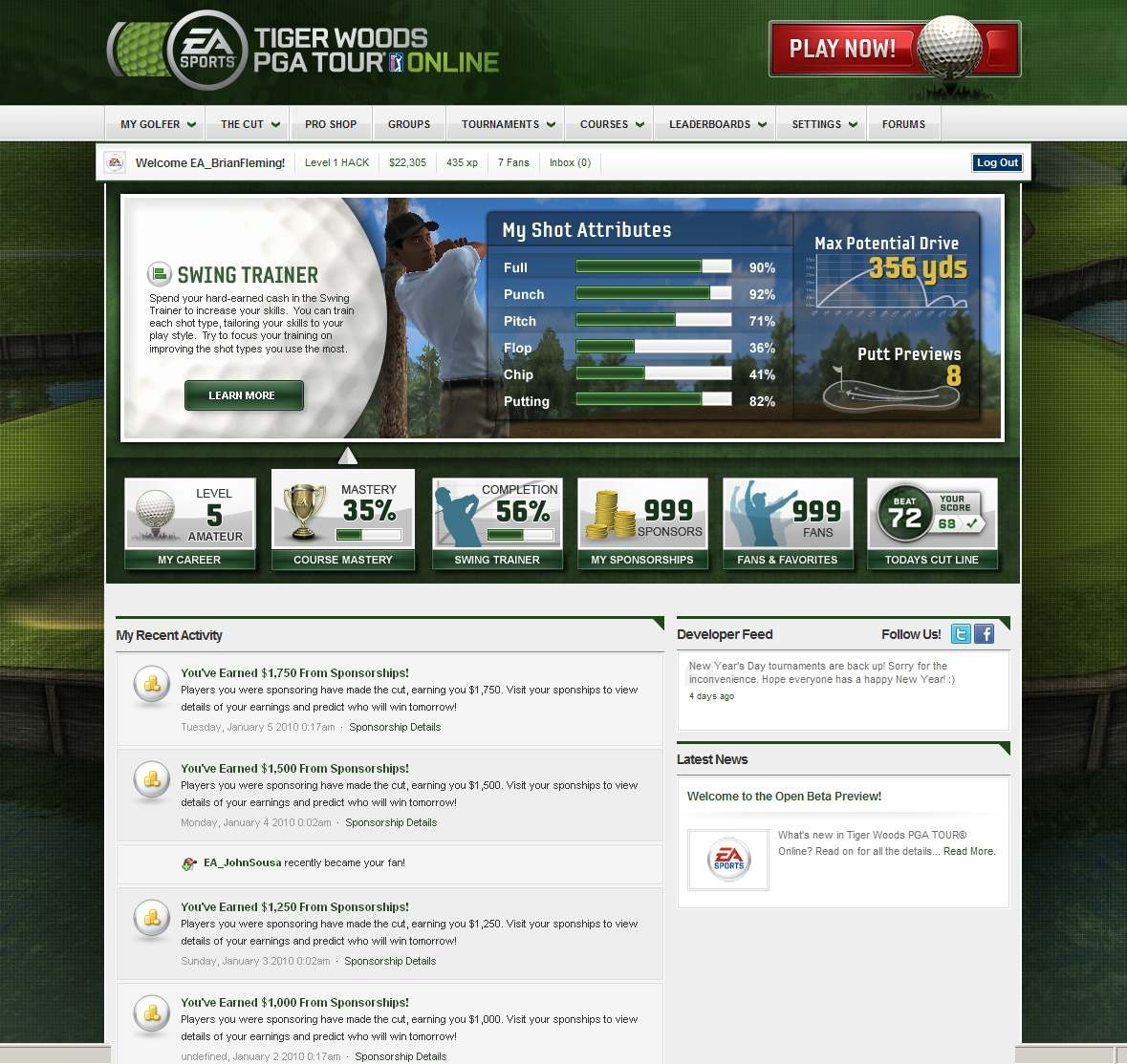 Скриншот из игры Tiger Woods PGA Tour Online - 86