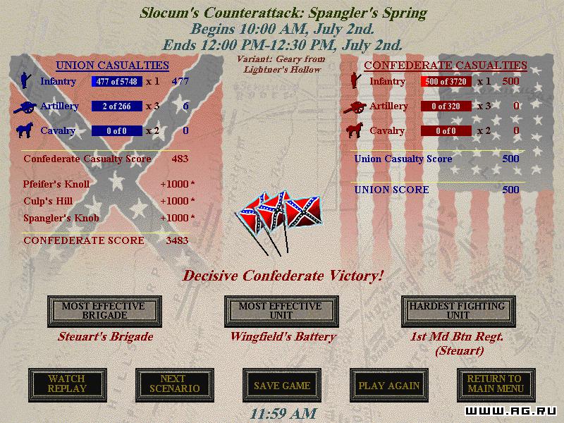 Скриншот из игры Sid Meier's Gettysburg! - 24