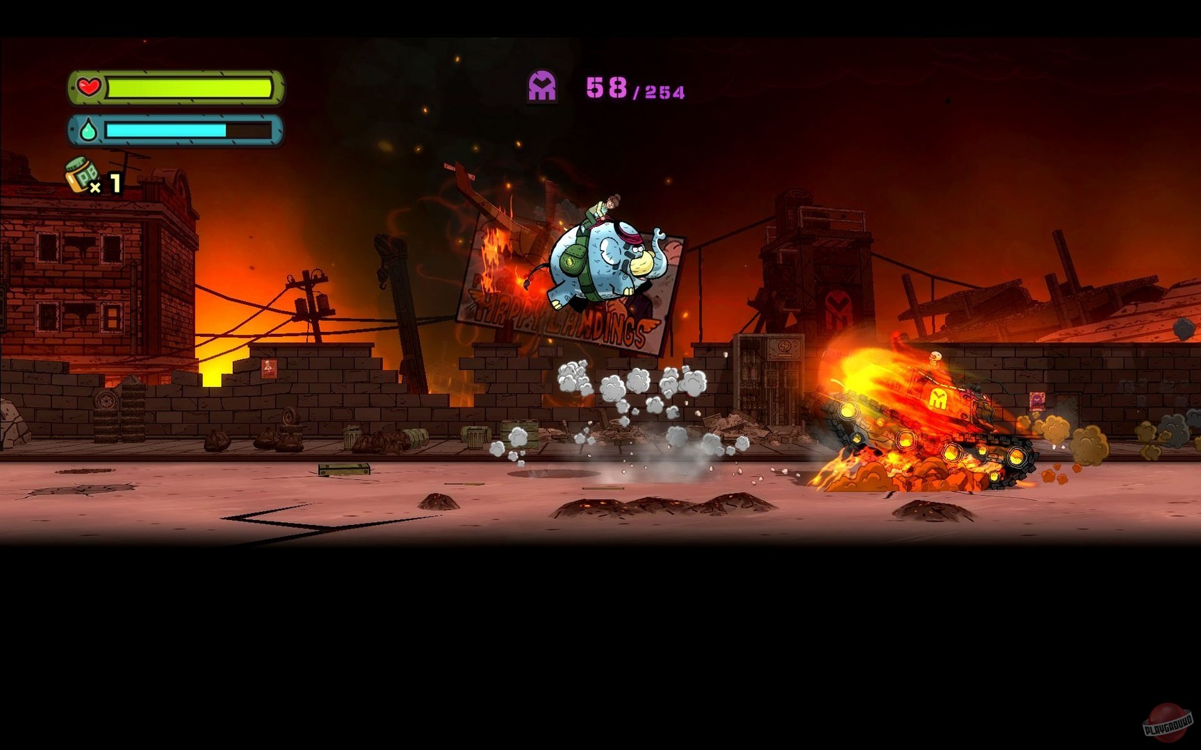 Скриншот из игры TEMBO THE BADASS ELEPHANT - 3