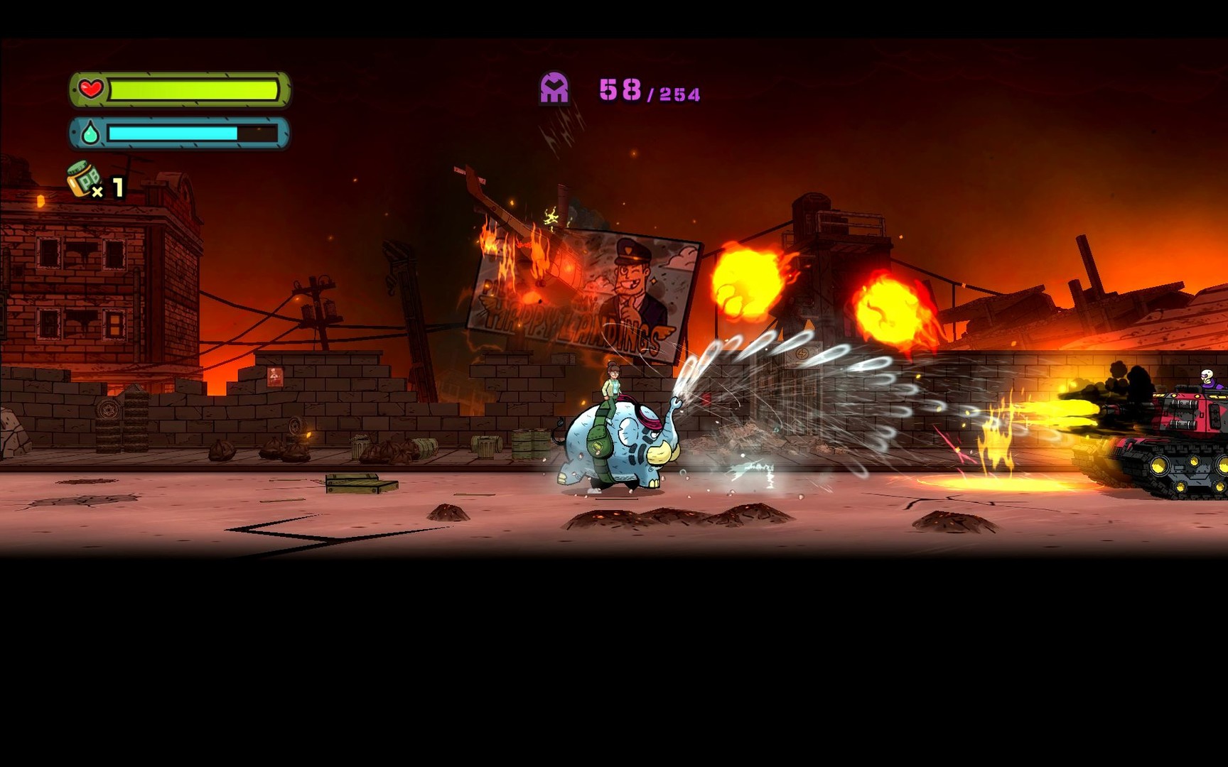 Скриншот из игры TEMBO THE BADASS ELEPHANT - 2