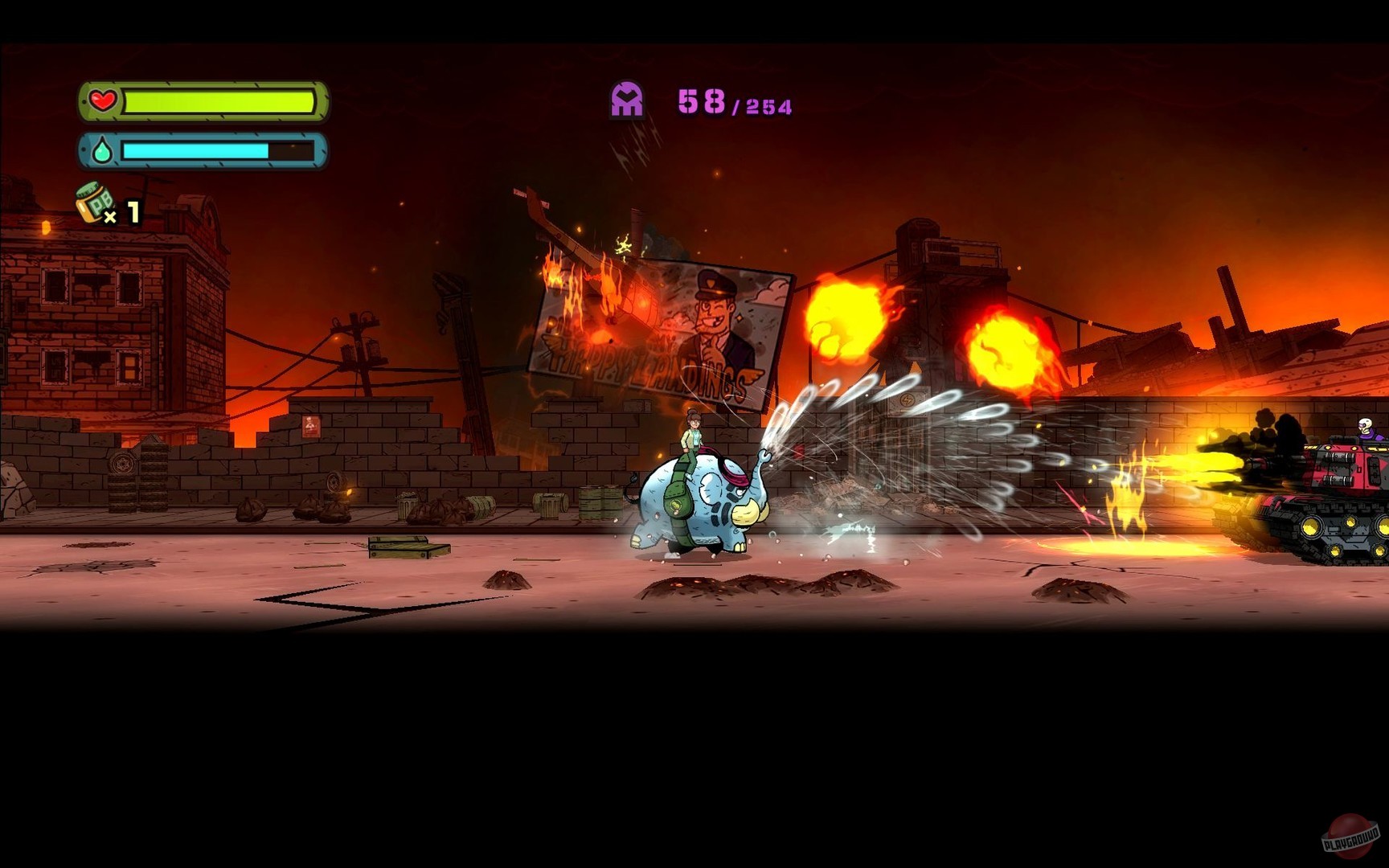 Скриншот из игры TEMBO THE BADASS ELEPHANT - 9