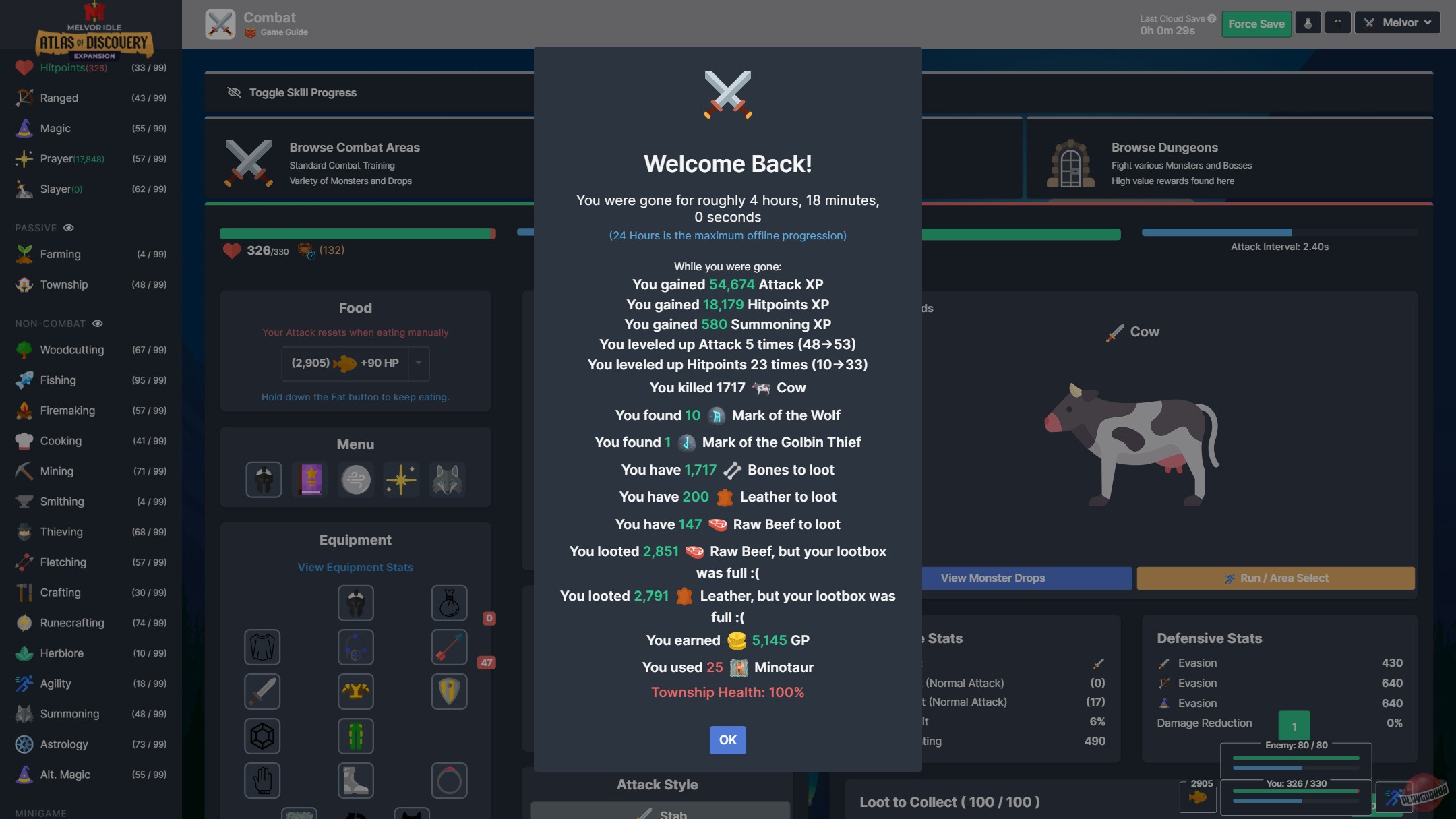 Скриншот из игры Melvor Idle - 7