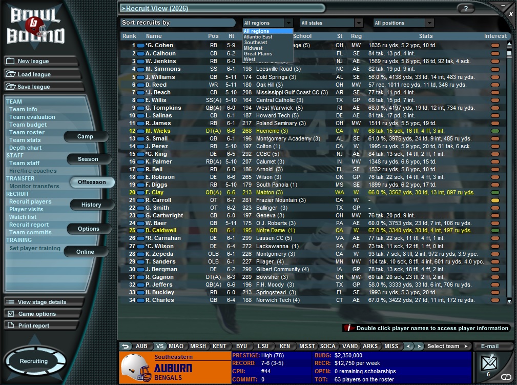 Скриншот из игры Bowl Bound College Football - 17