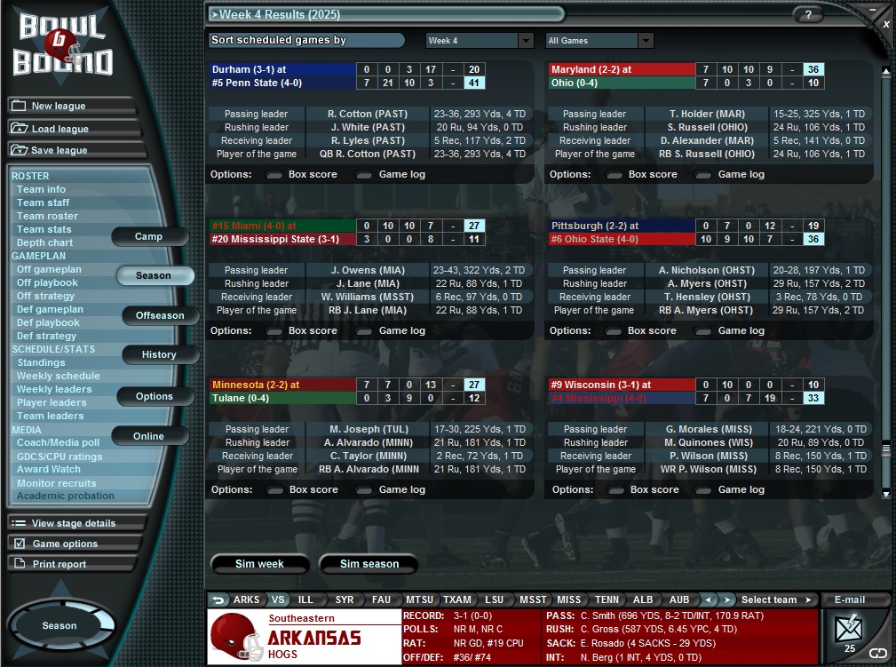 Скриншот из игры Bowl Bound College Football - 24