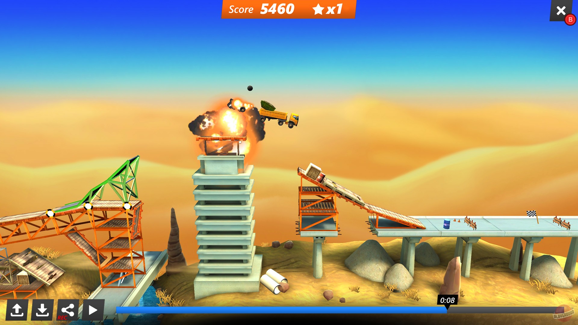 Скриншот из игры Bridge Constructor Stunts - 9