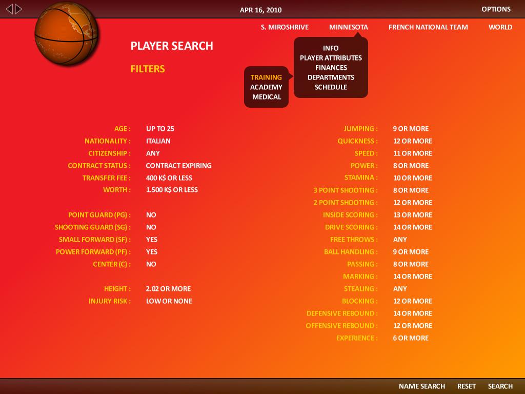 Скриншот из игры World Basketball Manager 2010 - 6