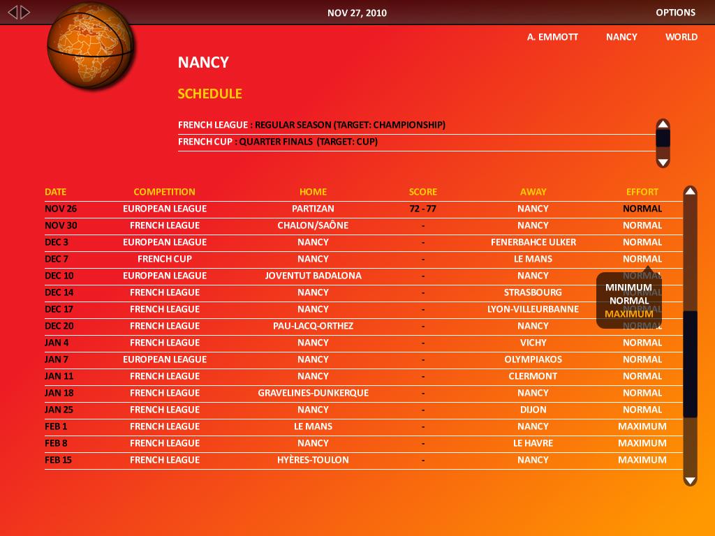 Скриншот из игры World Basketball Manager 2010 - 8
