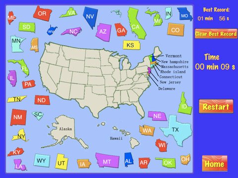 Скриншот из игры United States Puzzle Map - 3
