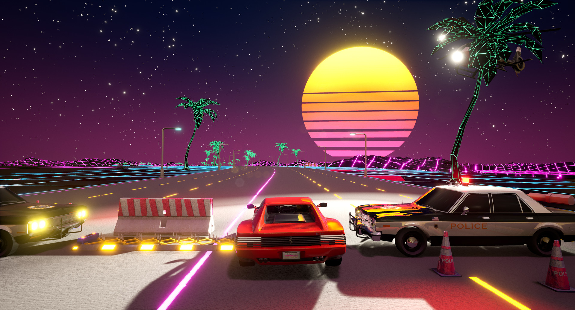 Скриншот из игры Cyber OutRun - 5
