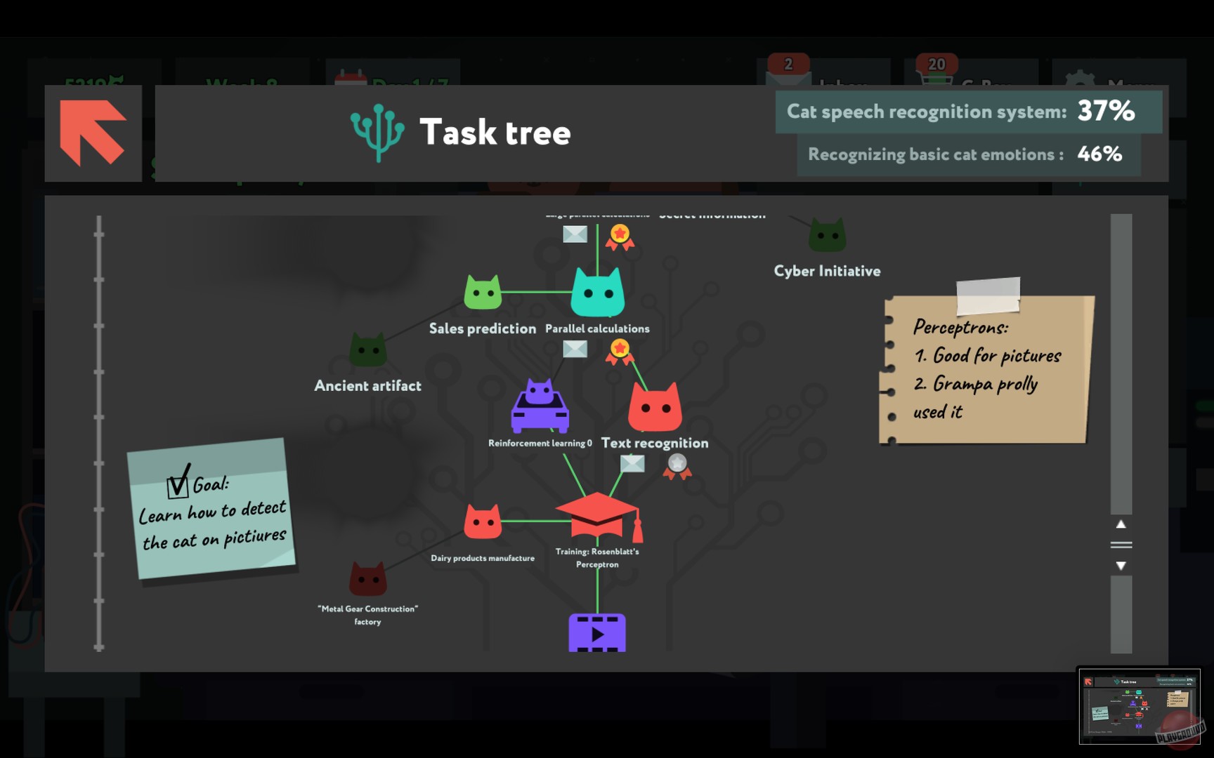 Скриншот из игры while True: learn() - 1