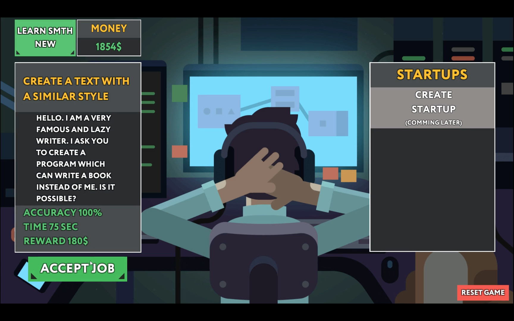 Скриншот из игры while True: learn() - 54