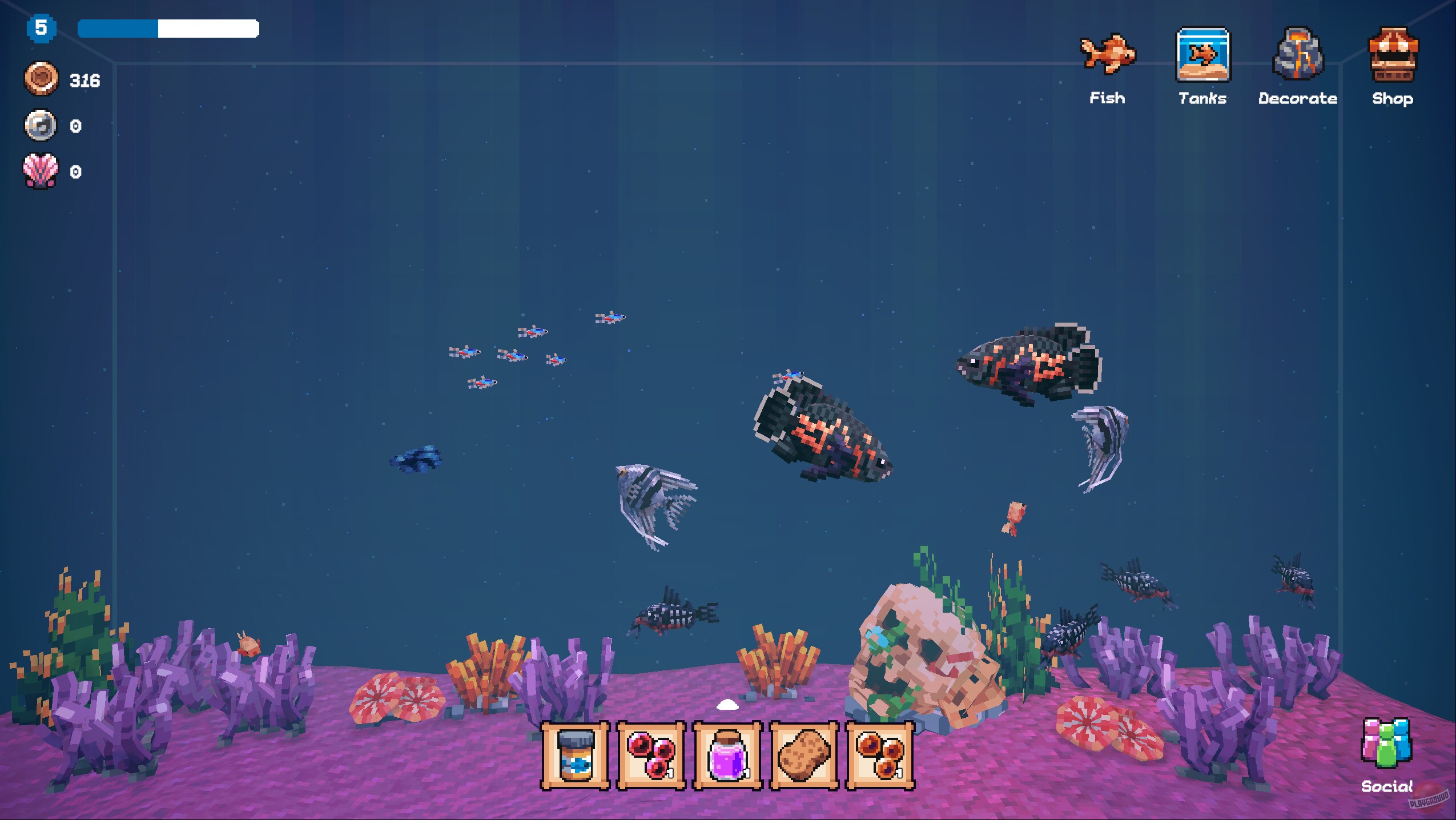 Скриншот из игры Tiny Aquarium: Social Fishkeeping - 6
