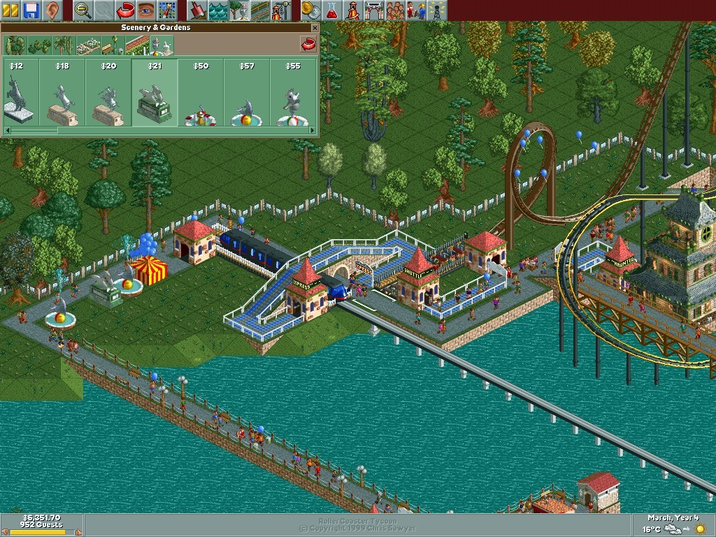 Скриншот из игры RollerCoaster Tycoon - 19