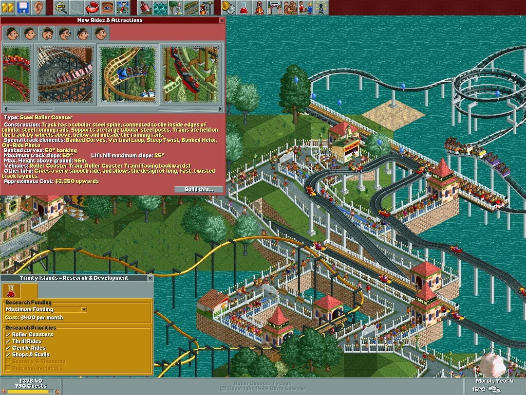 Скриншот из игры RollerCoaster Tycoon - 8
