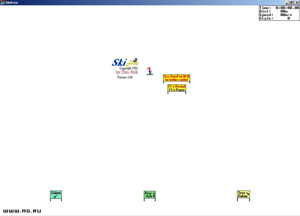 Скриншот из игры SkiFree - 7