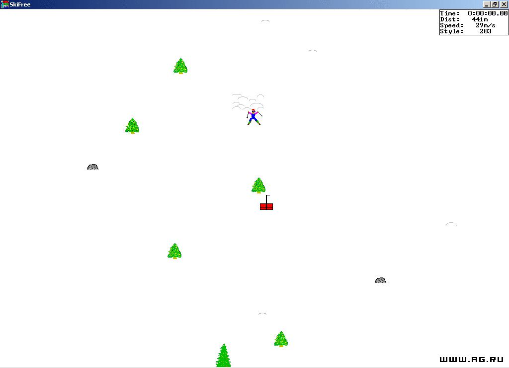 Скриншот из игры SkiFree - 4