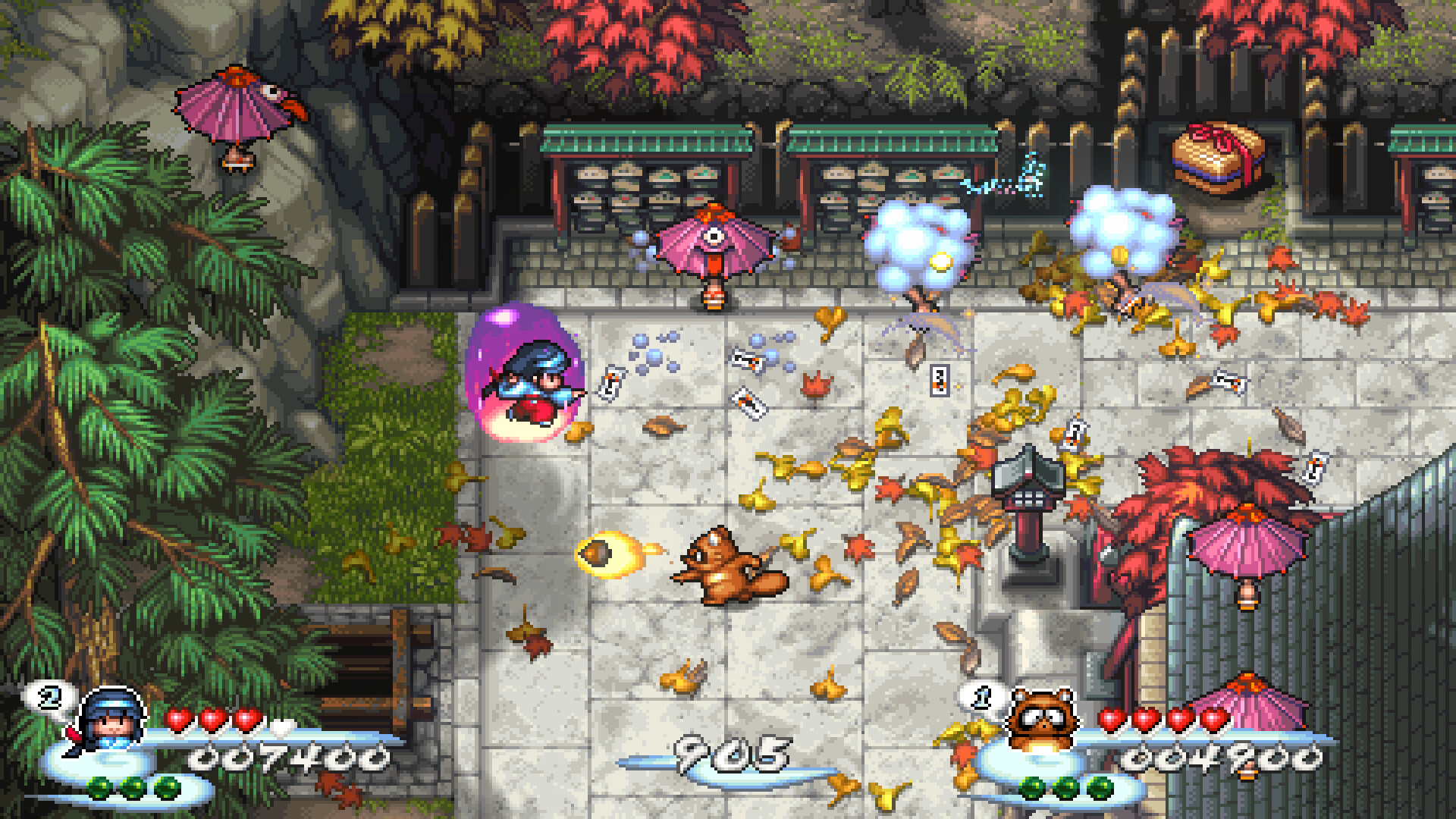 Скриншот из игры Pocky & Rocky Reshrined - 9