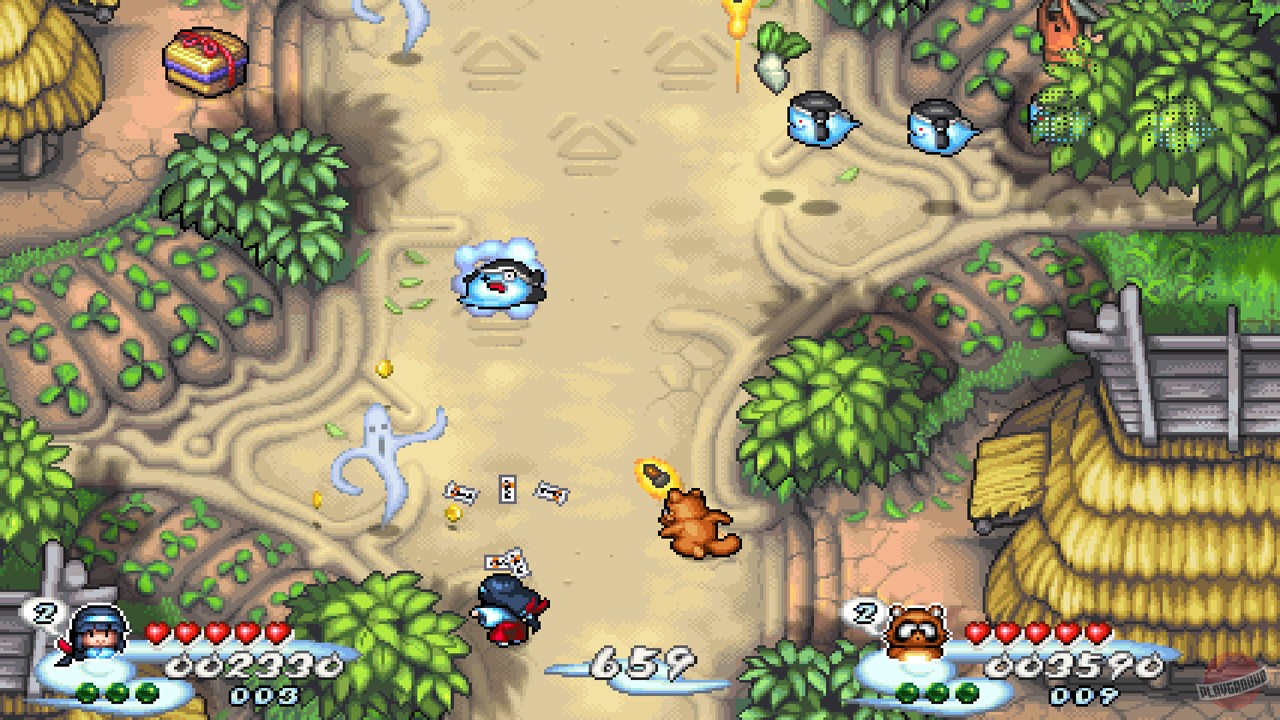 Скриншот из игры Pocky & Rocky Reshrined - 2