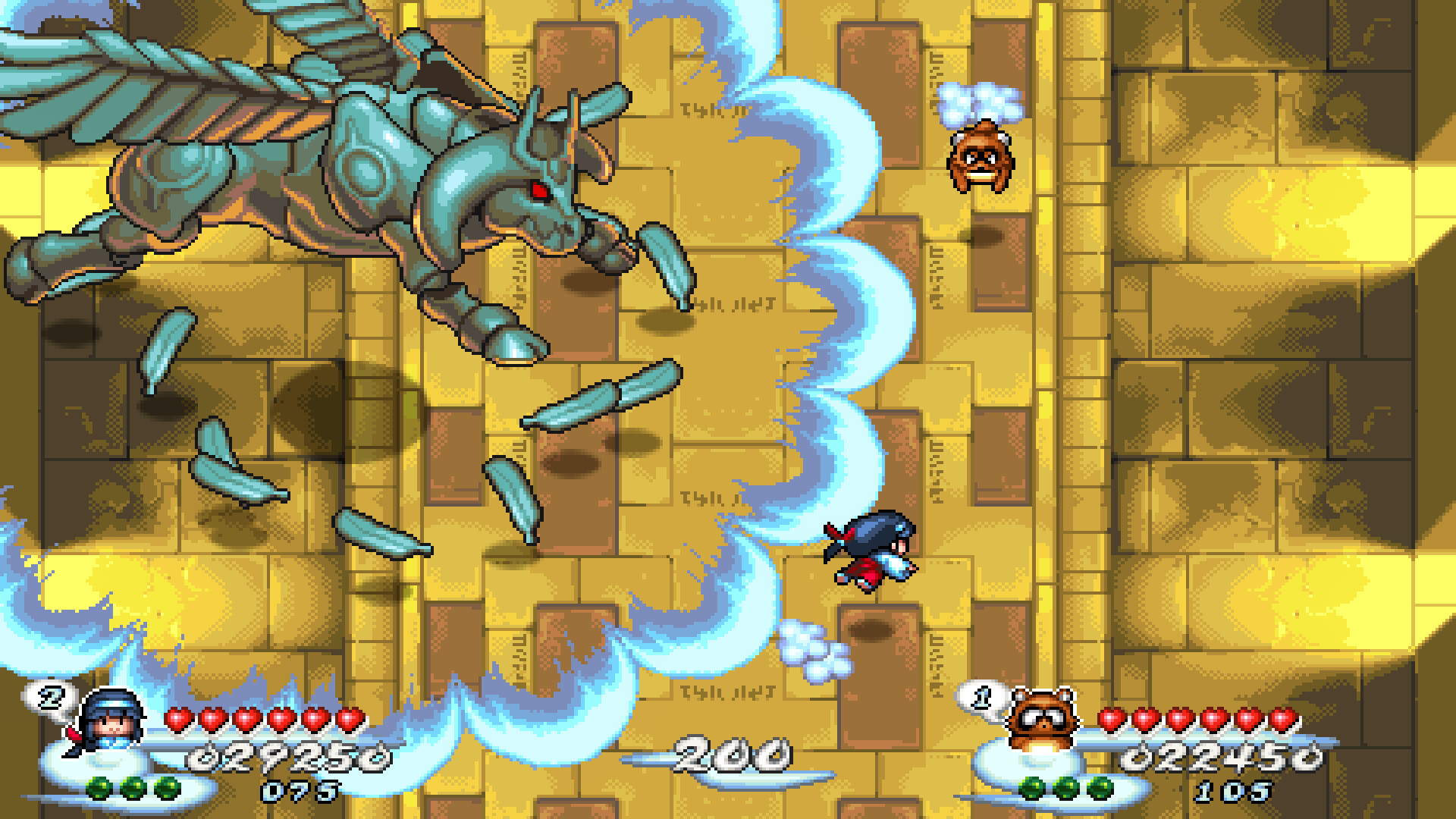 Скриншот из игры Pocky & Rocky Reshrined - 1