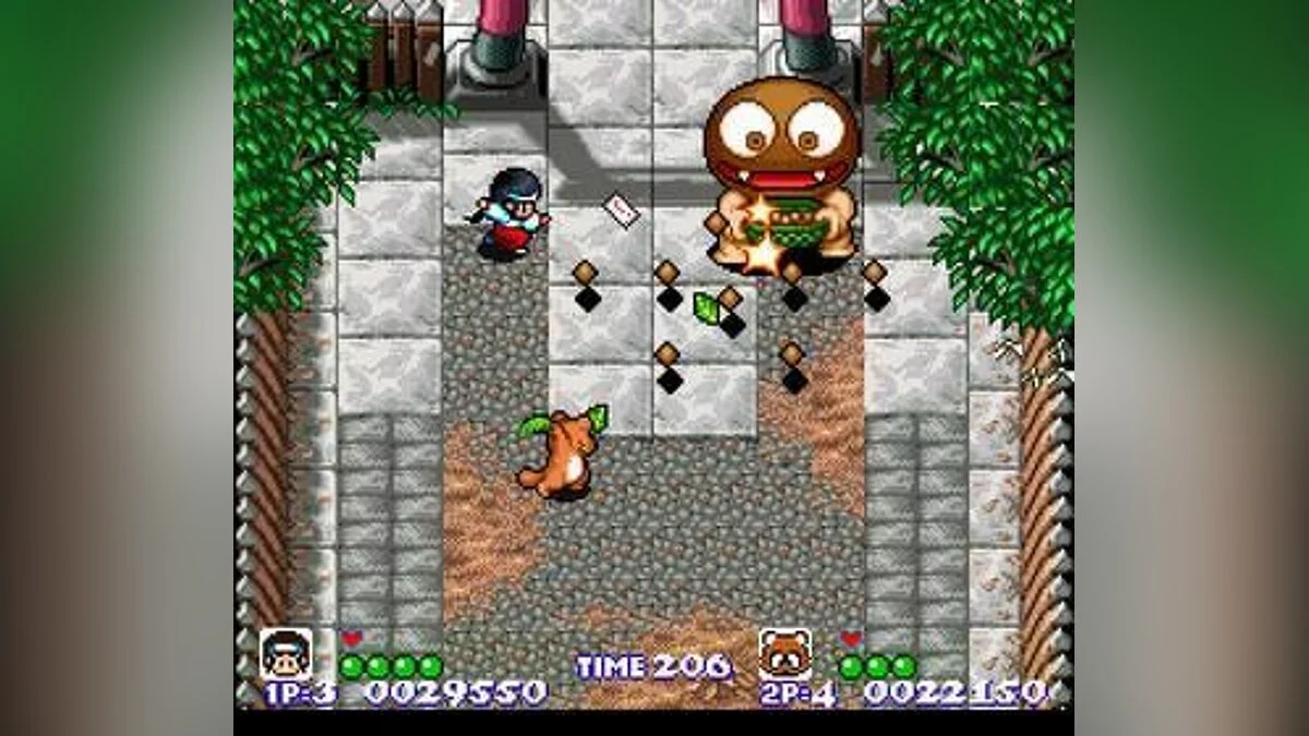 Скриншот из игры Pocky & Rocky - 4