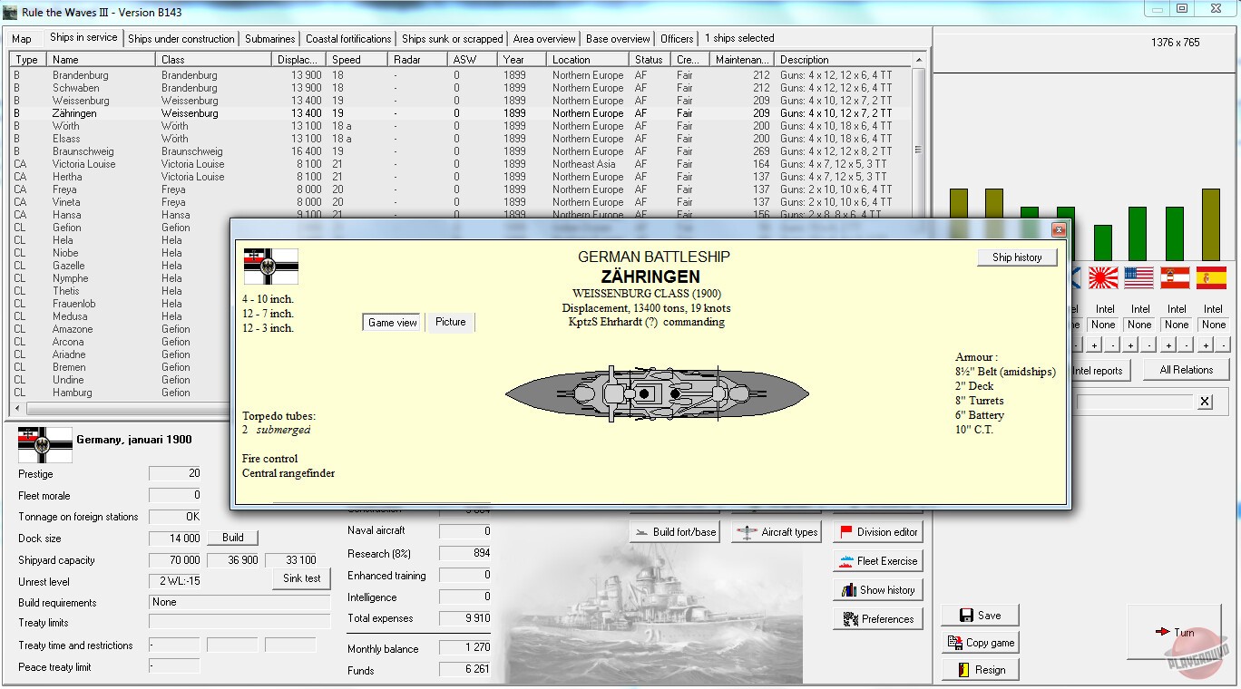 Скриншот из игры Rule the Waves 3 - 2