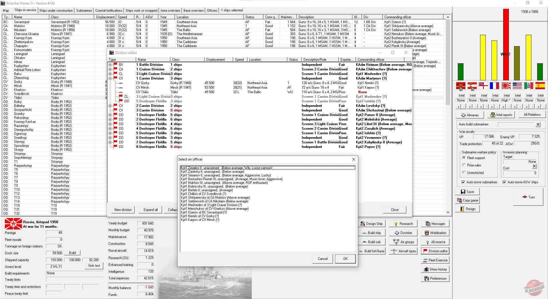Скриншот из игры Rule the Waves 3 - 9