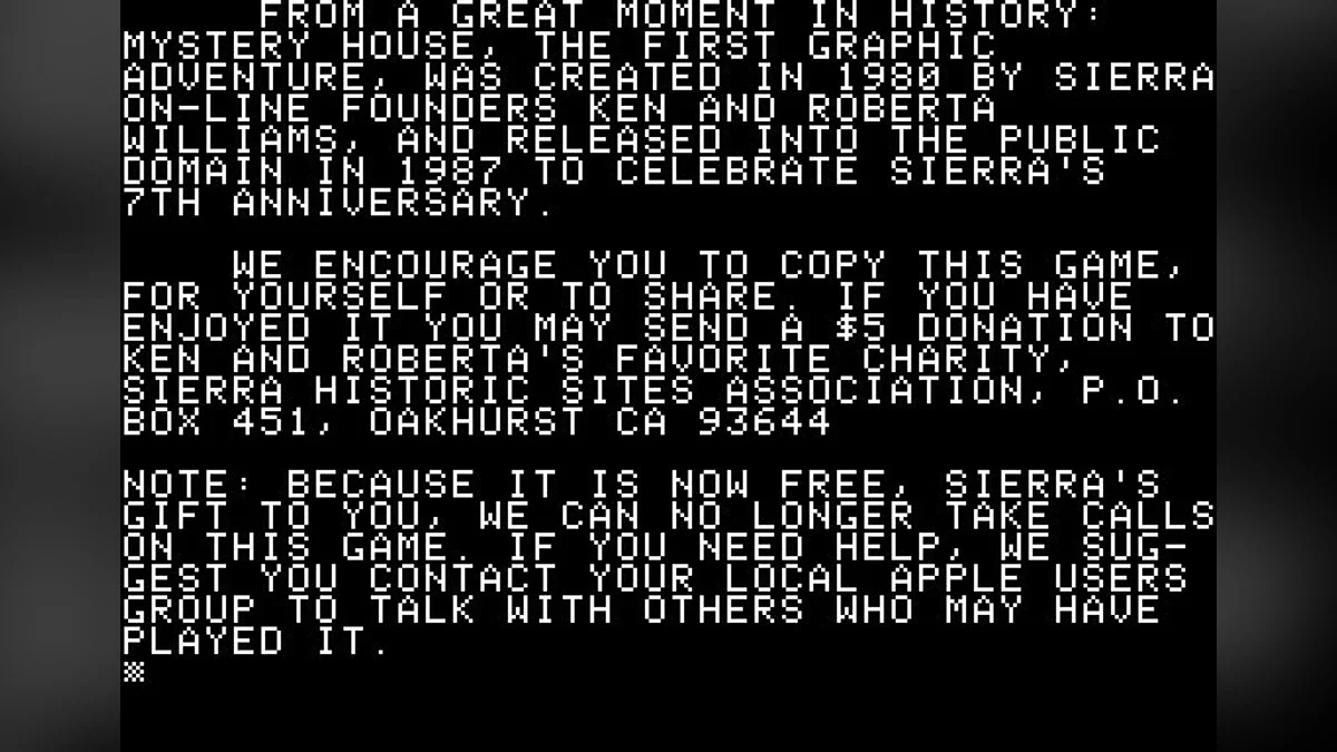 Скриншот из игры Mystery House - 6