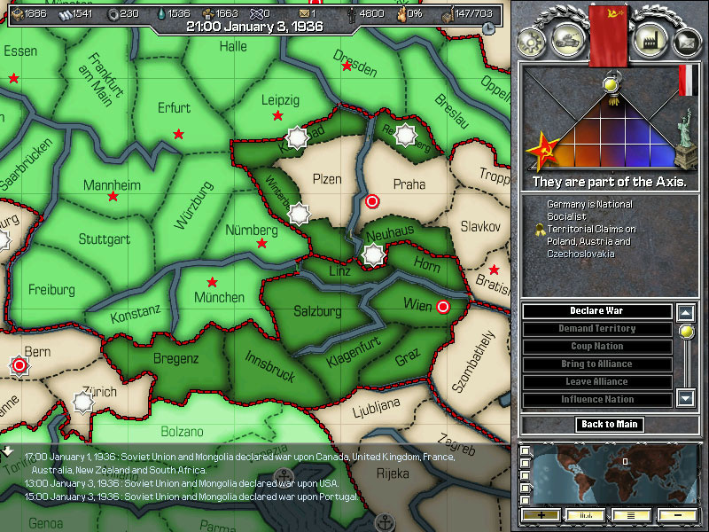 Скриншот из игры Hearts of Iron - 13