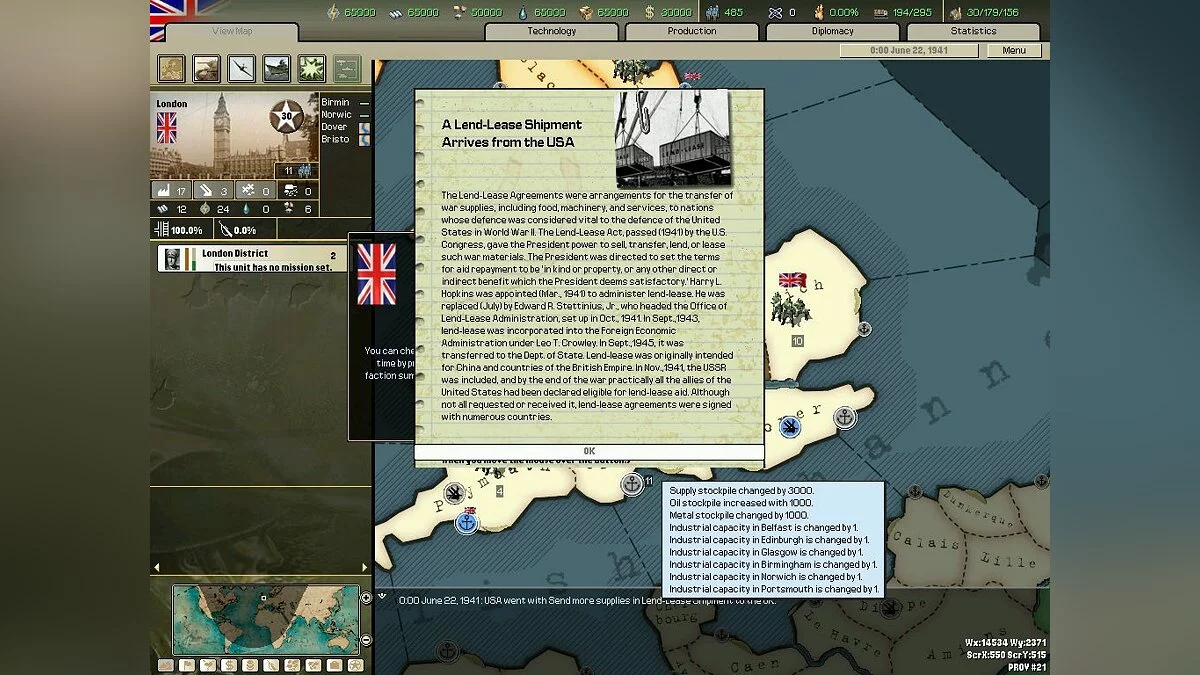 Скриншот из игры Hearts of Iron 2 - 22