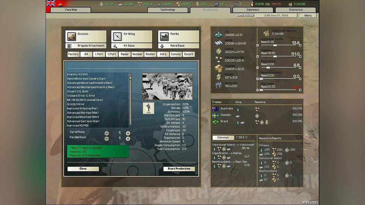 Скриншот из игры Hearts of Iron 2 - 14