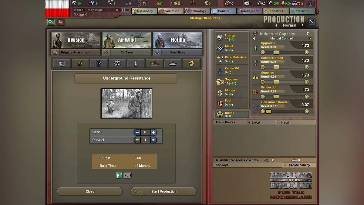 Скриншот из игры Hearts of Iron 3: For the Motherland - 18