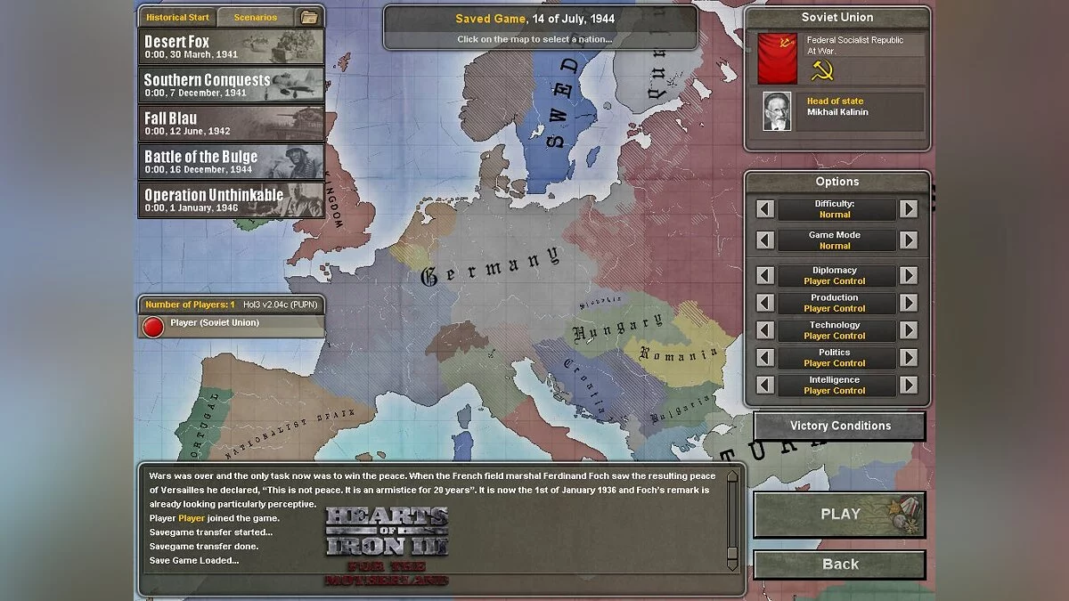 Скриншот из игры Hearts of Iron 3: For the Motherland - 19