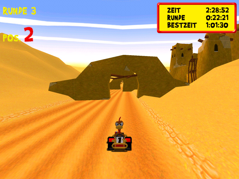 Скриншот из игры Moorhuhn Kart Extra - 9