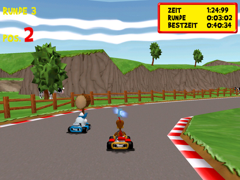 Скриншот из игры Moorhuhn Kart Extra - 7