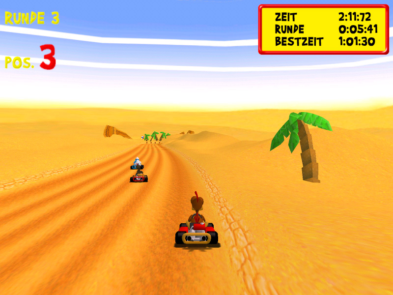 Скриншот из игры Moorhuhn Kart Extra - 10