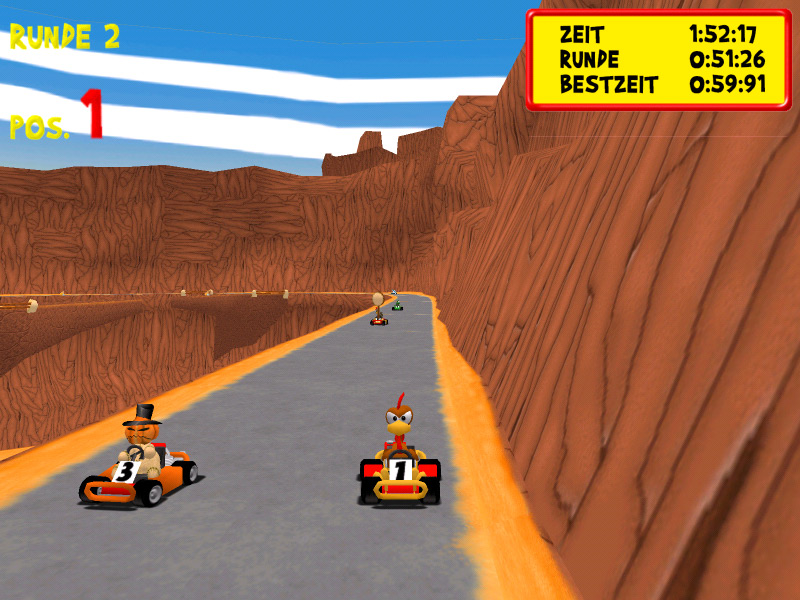 Скриншот из игры Moorhuhn Kart Extra - 11