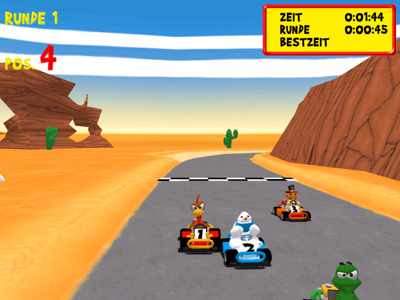 Скриншот из игры Moorhuhn Kart Extra - 24