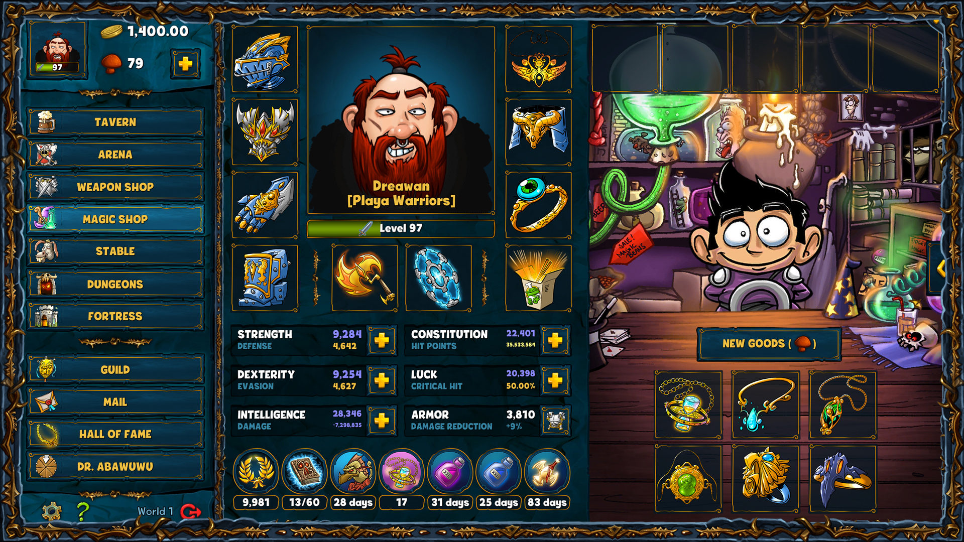 Скриншот из игры Shakes and Fidget Remastered - 1