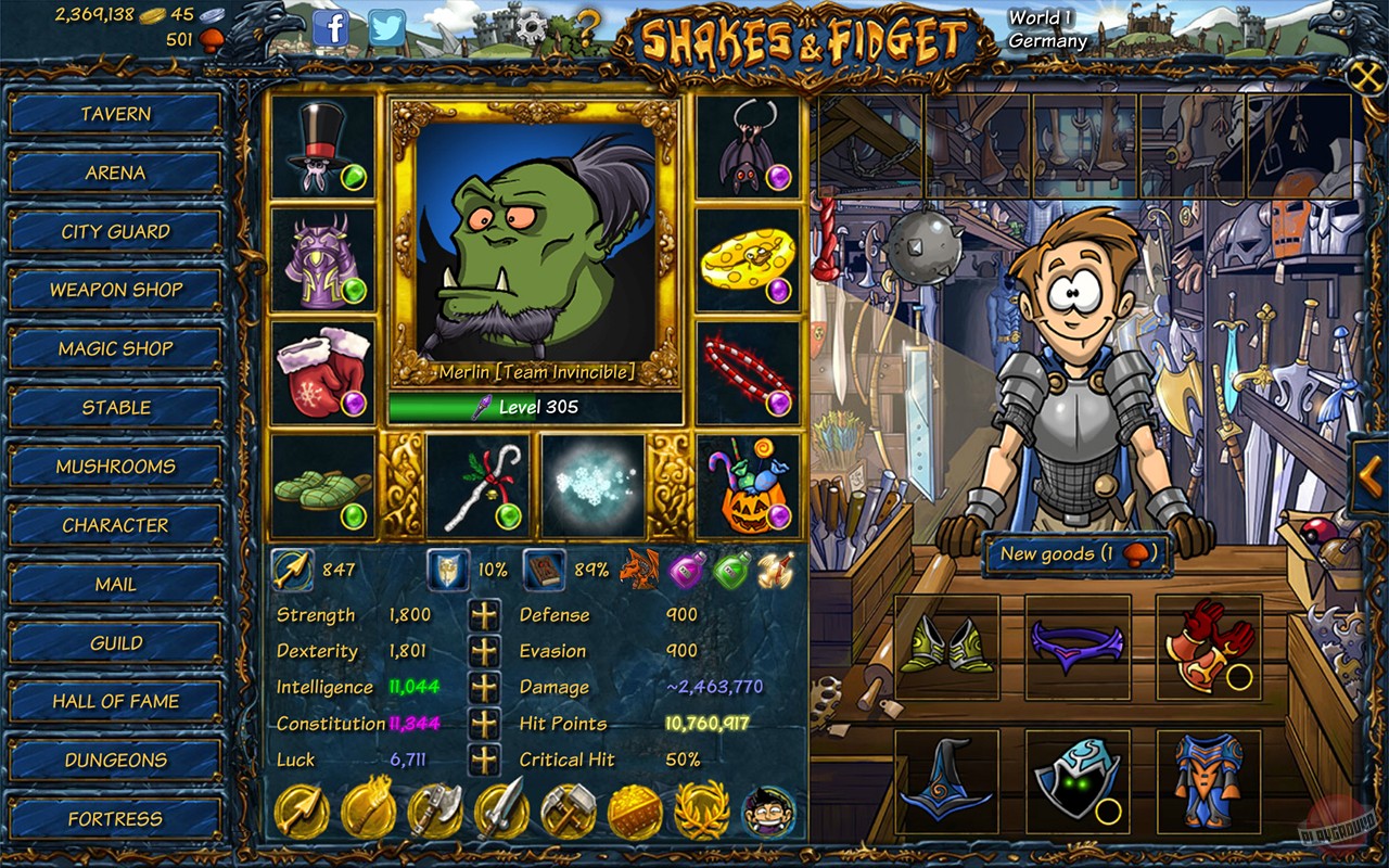 Скриншот из игры Shakes and Fidget - 2