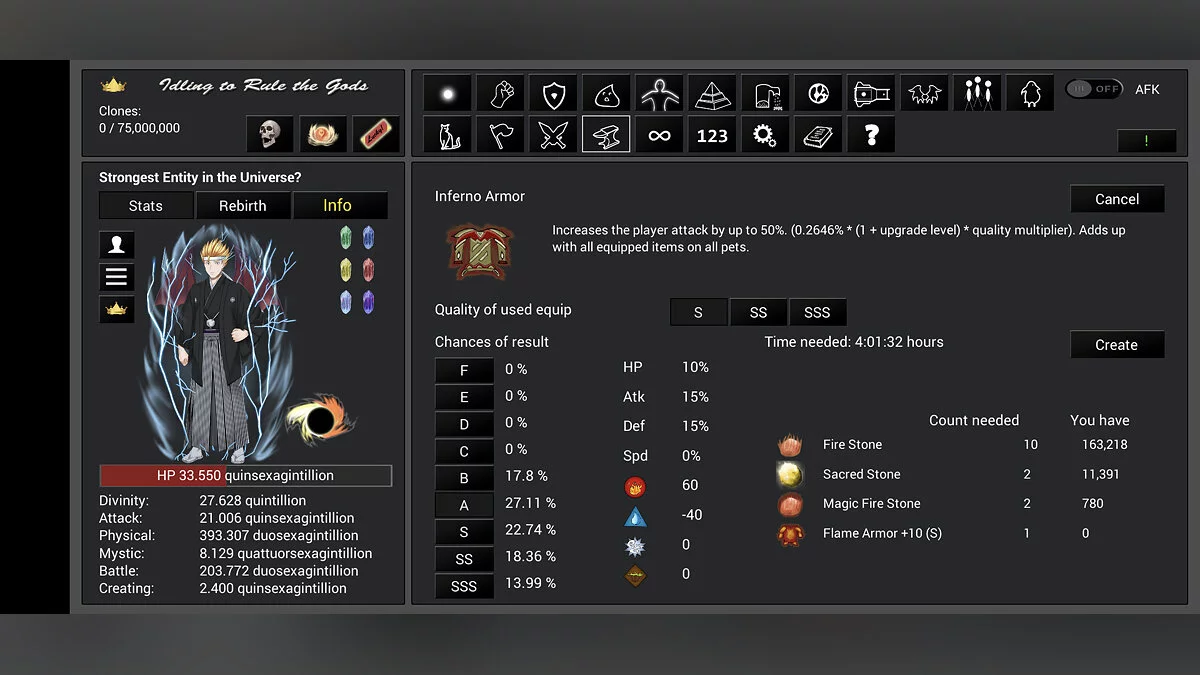 Скриншот из игры Idling to Rule the Gods - 4